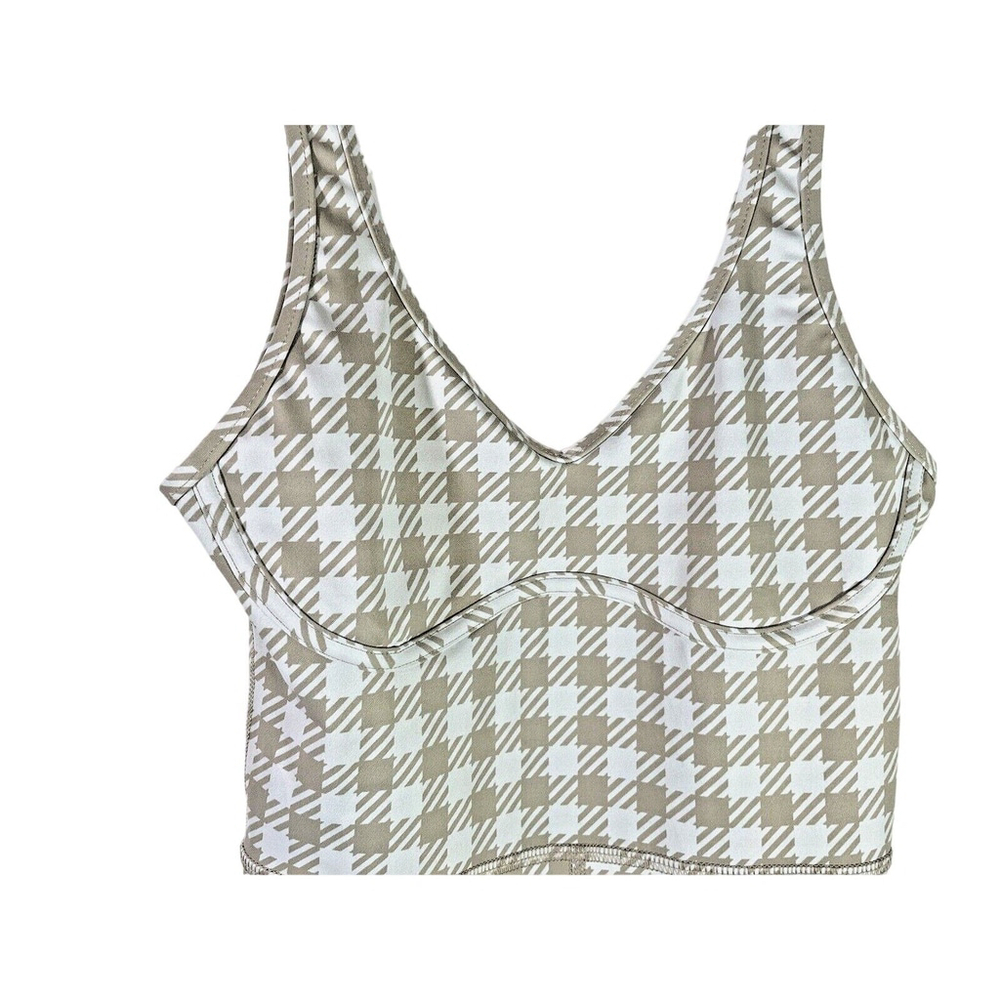 NWT Beach Riot Sport Jada Taupe Houndstooth One Piece Sz S - Picture 5 of 9